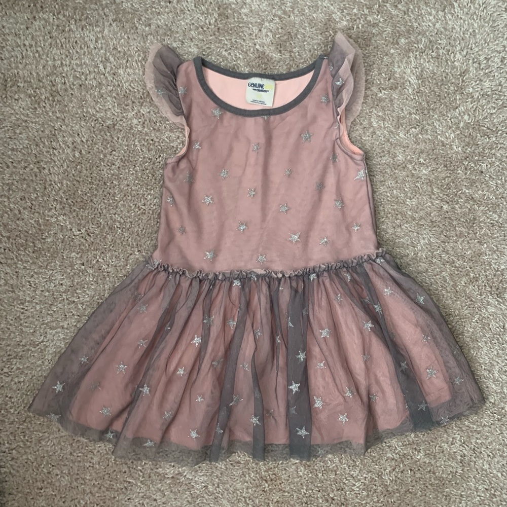 Glitter grey and pink star dress